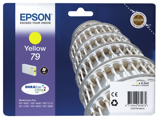 Picture of Epson Tower of Pisa Singlepack Yellow 79 DURABrite Ultra Ink