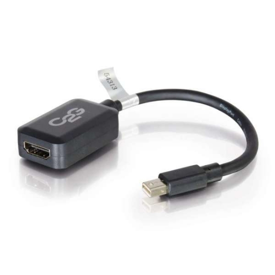 Picture of C2G 20cm Mini DisplayPort to HDMI Adapter - Thunderbolt to HDMI Converter M/F - Black