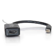 Picture of C2G 20cm Mini DisplayPort to HDMI Adapter - Thunderbolt to HDMI Converter M/F - Black