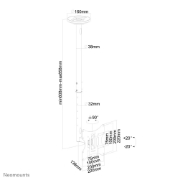 Picture of Neomounts FPMA-C060BLACK Monitor/TV mount ceiling 10-40" - h 60-85 cm