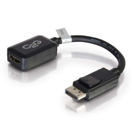 Picture of C2G 20cm DisplayPort to HDMI Adapter - DP Male to HDMI Female - Black
