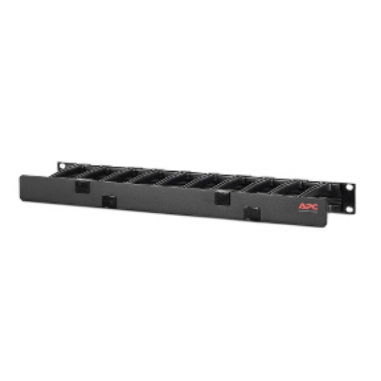 Picture of APC NetShelter Cable Management, Horizontal Cable Manager, 1U, Single Side with Cover, Black, 483 x 44 x 110 mm