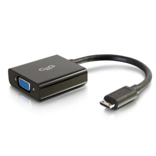 Picture of C2G 80503 video cable adapter 0.2 m Mini-HDMI VGA (D-Sub) Black
