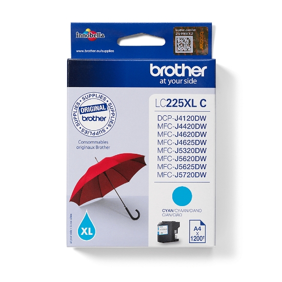 Picture of Brother LC225XLC ink cartridge 1 pc(s) Original Cyan