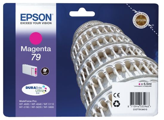 Picture of Epson Tower of Pisa Singlepack Magenta 79 DURABrite Ultra Ink