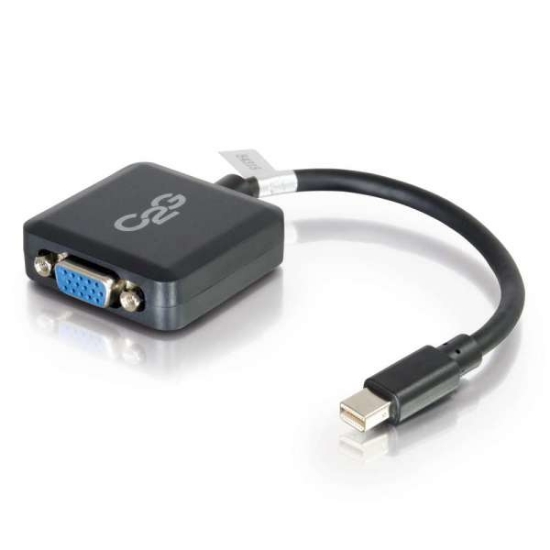 Picture of C2G 20cm Mini DisplayPort to VGA Adapter - Thunderbolt to VGA Converter M/F - Black