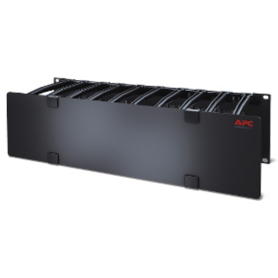 Picture of APC NetShelter Cable Management, Horizontal Cable Manager, 3U, Single Side with Cover, 482.6 x 133.35 x 165.1 mm
