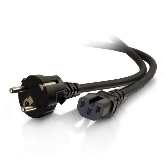 Picture of C2G 2m, CEE 7/7 - C15 IEC Black CEE7/7 C15 coupler