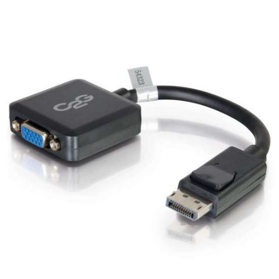Picture of C2G 20cm DisplayPort to VGA Adapter Converter - DP Male to VGA Female - Black