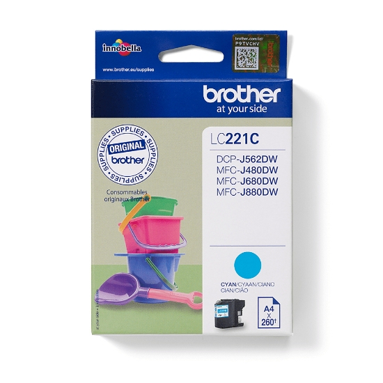Picture of Brother LC221C ink cartridge 1 pc(s) Original Cyan