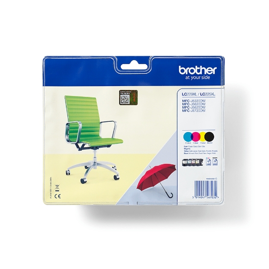 Picture of Brother LC229XLVALBPDR ink cartridge 4 pc(s) Original Black, Cyan, Magenta, Yellow