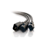 Picture of C2G 1.8m, C14 IEC - 2xC13 IEC Black C14 coupler 2 x C13 coupler