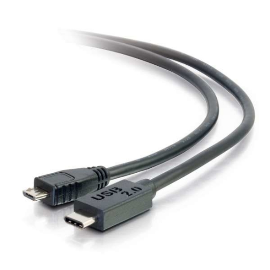 Picture of C2G 1m USB 2.0 USB Type C to USB Micro B Cable M/M - USB C Cable Black