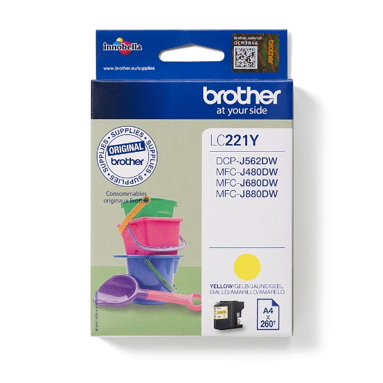 Picture of Brother LC221Y ink cartridge 1 pc(s) Original Yellow