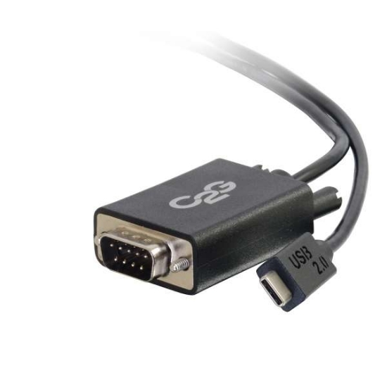 Picture of C2G USB 2.0 USB-C to DB9 Serial RS232 Adapter Cable - USB / serial cable - Black