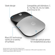 Picture of HP Z3700 Silver Wireless Mouse