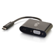 Picture of C2G USB C to VGA Video Adapter w/ Power Delivery - USB Type C to VGA Black