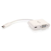 Picture of C2G USB C to VGA Video Adapter w/ Power Delivery - USB Type C to VGA White