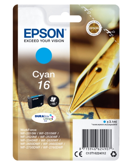 Picture of Epson Pen and crossword Singlepack Cyan 16 DURABrite Ultra Ink