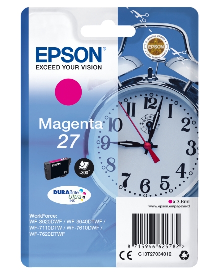 Picture of Epson Alarm clock Singlepack Magenta 27 DURABrite Ultra Ink