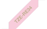 Picture of Brother TZE-RE34 label-making tape Gold on Pink