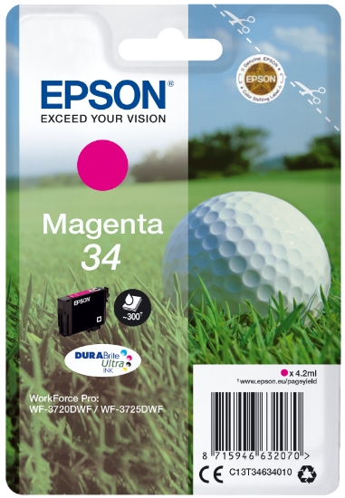 Picture of Epson Golf ball Singlepack Magenta 34 DURABrite Ultra Ink