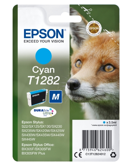 Picture of Epson Fox Singlepack Cyan T1282 DURABrite Ultra Ink