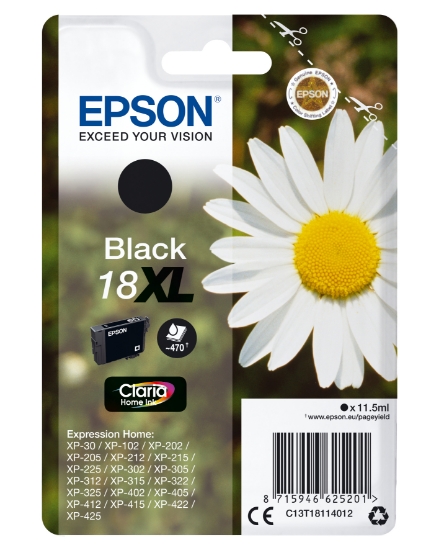 Picture of Epson Daisy Singlepack Black 18XL Claria Home Ink
