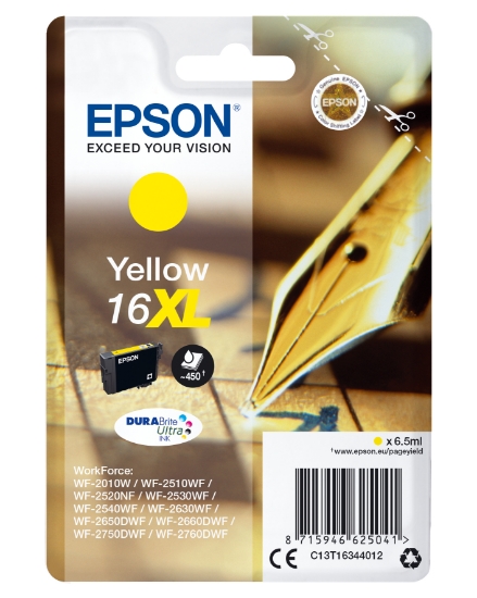 Picture of Epson Pen and crossword Singlepack Yellow 16XL DURABrite Ultra Ink