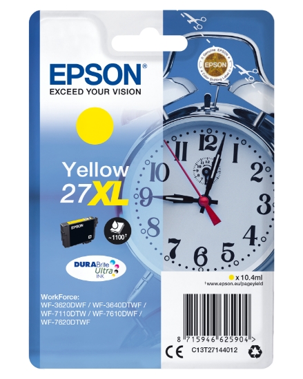 Picture of Epson Alarm clock Singlepack Yellow 27XL DURABrite Ultra Ink