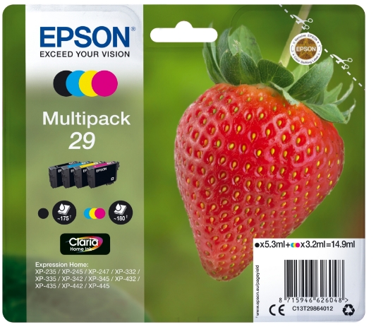Picture of Epson Strawberry Multipack 4-colours 29 Claria Home Ink