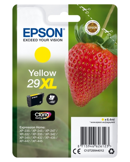 Picture of Epson Strawberry Singlepack Yellow 29XL Claria Home Ink