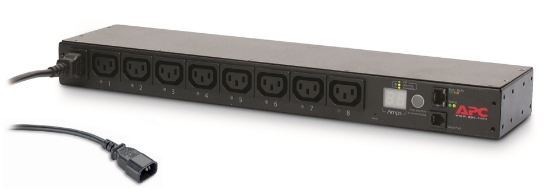 Picture of APC NetShelter Switched Rack PDU, 1U, 1PH, 2.3kW 230V 10A or 2.5kW 208V 12A, 8 C13 outlets, C14 cord