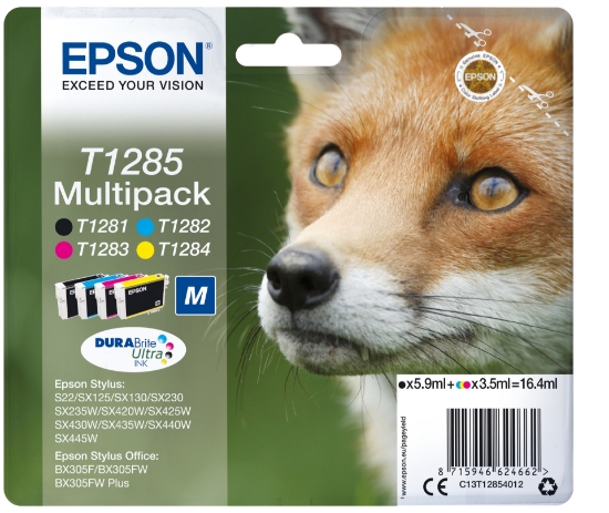 Picture of Epson Fox Multipack 4-colours T1285 DURABrite Ultra Ink