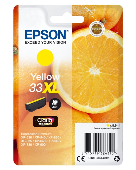 Picture of Epson Oranges Singlepack Yellow 33XL Claria Premium Ink