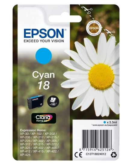 Picture of Epson Daisy Singlepack Cyan 18 Claria Home Ink
