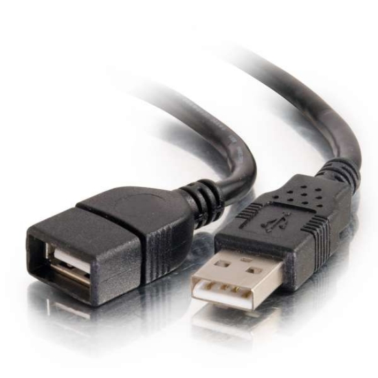 Picture of C2G 2M USB 2.0 A EXTENSION CABLE - BLACK (6.6FT)