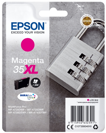Picture of Epson Padlock Singlepack Magenta 35XL DURABrite Ultra Ink