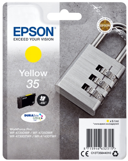 Picture of Epson Padlock Singlepack Yellow 35 DURABrite Ultra Ink