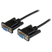 Picture of StarTech.com 2m Black DB9 RS232 Serial Null Modem Cable F/F