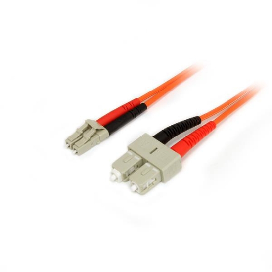 Picture of StarTech.com 2m Fiber Optic Cable - Multimode Duplex 50/125 - LSZH Fiber Jumper Cord - LC/SC