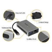 Picture of StarTech.com Thunderbolt to Gigabit Ethernet plus USB 3.0 - Thunderbolt Adapter