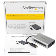 Picture of StarTech.com Thunderbolt to Gigabit Ethernet plus USB 3.0 - Thunderbolt Adapter