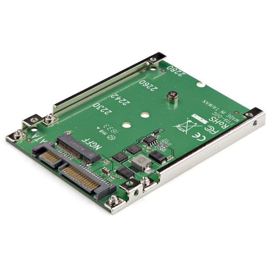 Picture of StarTech.com M.2 SATA SSD to 2.5in SATA Adapter - M.2 NGFF to SATA Converter - 7mm - Open-Frame Bracket - M2 Hard Drive Adapter