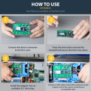 Picture of StarTech.com M.2 SATA SSD to 2.5in SATA Adapter - M.2 NGFF to SATA Converter - 7mm - Open-Frame Bracket - M2 Hard Drive Adapter
