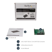 Picture of StarTech.com M.2 SATA SSD to 2.5in SATA Adapter - M.2 NGFF to SATA Converter - 7mm - Open-Frame Bracket - M2 Hard Drive Adapter