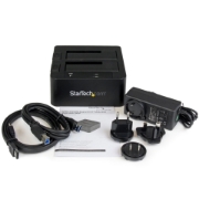 Picture of StarTech.com Dual-Bay USB 3.0 / eSATA to SATA Hard Drive Docking Station, USB Hard Drive Dock, External 2.5/3.5" SATA I/II/III SSD/HDD Docking Station, Hot-Swap Hard Drive Bays, Top-Loading