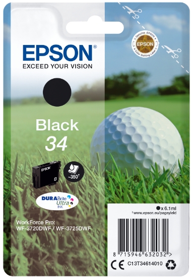 Picture of Epson Golf ball Singlepack Black 34 DURABrite Ultra Ink