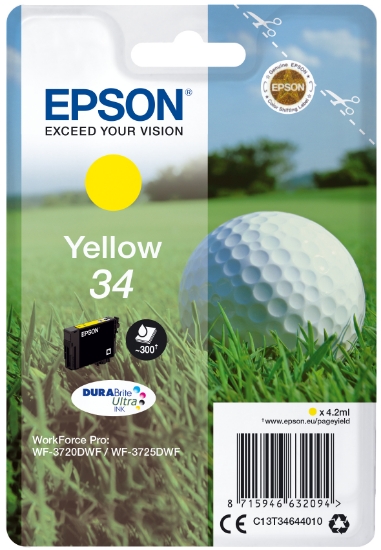 Picture of Epson Golf ball Singlepack Yellow 34 DURABrite Ultra Ink