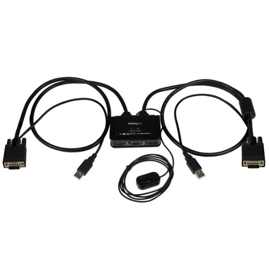 Picture of StarTech.com 2 Port USB VGA Cable KVM Switch - USB Powered with Remote Switch